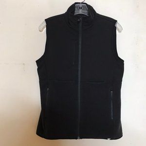 FIGS Black Ferrier Fleece & Light Scuba Type Combo Zip Front Scrub Vest Size XS